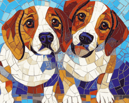 Mosaic Dogs Puppy Diamond Painting