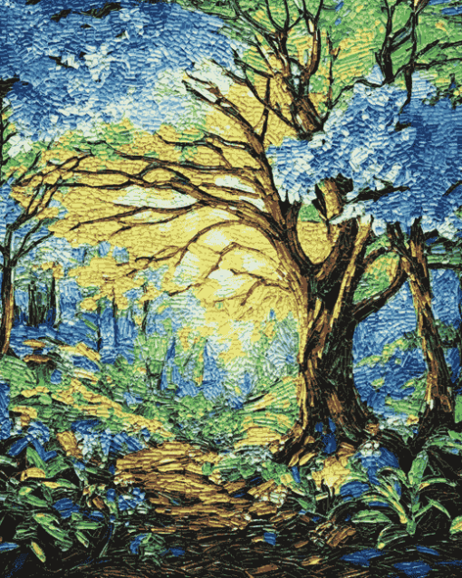 Mosaic Trees Forest Landscapes Diamond Painting