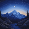 Mountains Under Moonlight Diamond Painting