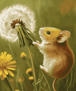 Mouse and Dandelion Diamond Painting