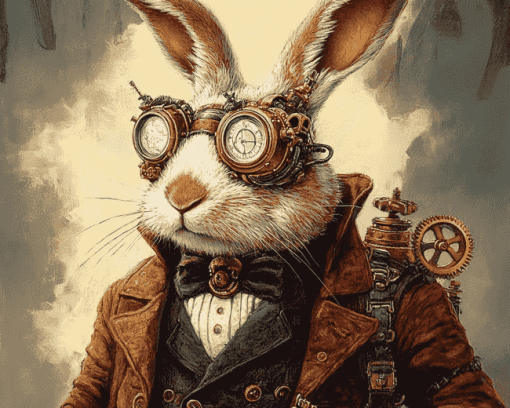 Mr Steampunk Fantasy Rabbit Diamond Painting