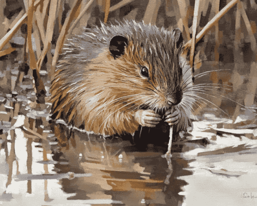 Muskrat Wildlife Diamond Painting