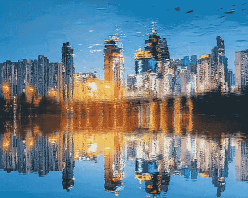 Nanning Cityscape Reflection Diamond Painting