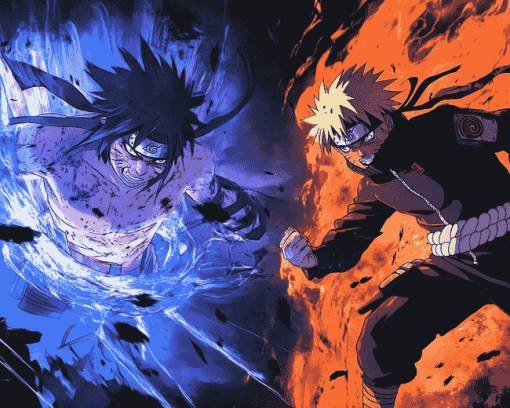 Naruto and Sasuke Animation Diamond Painting