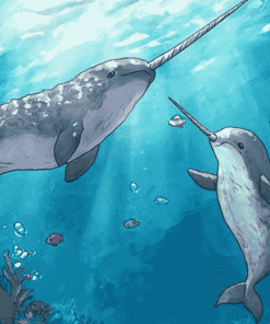 Narwhal and Sea Friends Underwater Diamond Painting