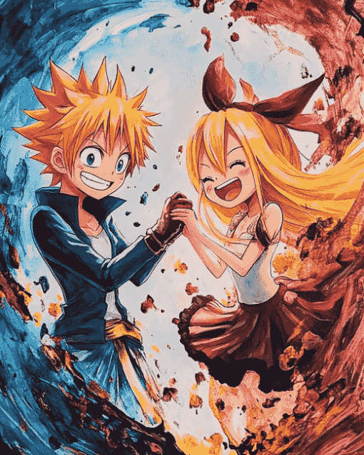 Natsu and Lucy Anime Diamond Painting