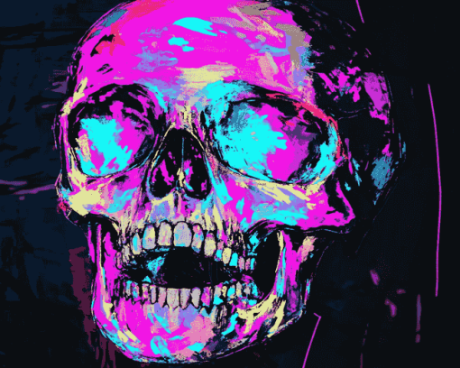 Neon Skeleton Glow Diamond Painting