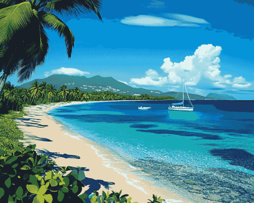 Nevis Island Beach Diamond Painting