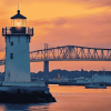 Newport Harbor Sunset Lighthouse Diamond Painting