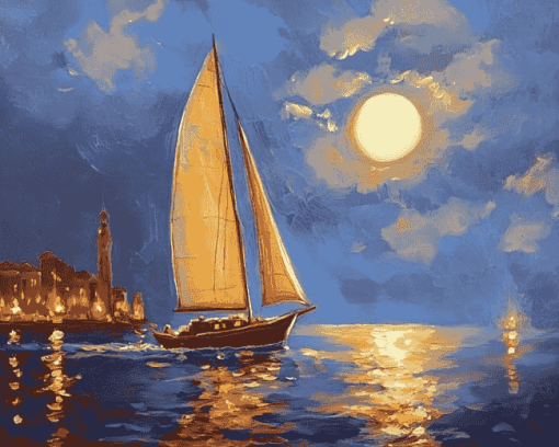 Night Sail Seascapes Diamond Painting