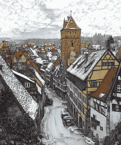 Nordlingen Germany Cityscape Diamond Painting