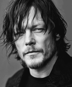 Norman Reedus Black and White Diamond Painting