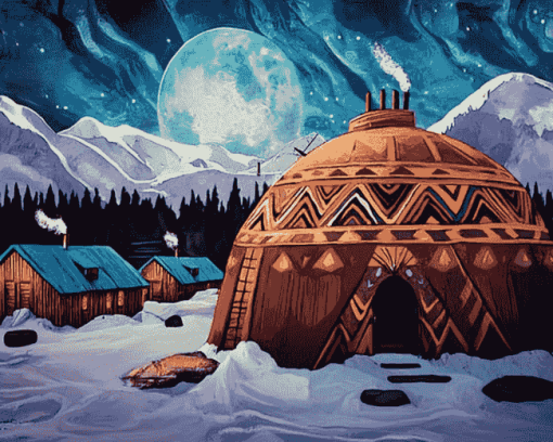 Northern Cabins Diamond Painting