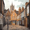 Norwich City Streets Skyline Diamond Painting