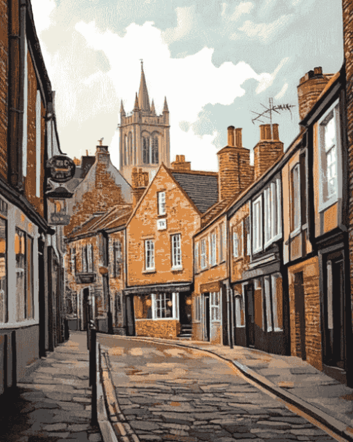 Norwich City Streets Skyline Diamond Painting