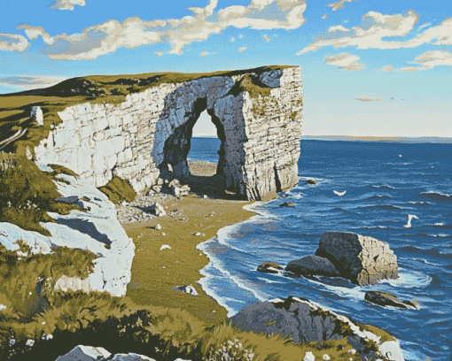 Old Harry Rocks Coastal View Diamond Painting