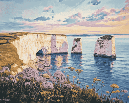 Old Harry Rocks Scenic Diamond Painting