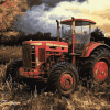 Old Tractor Scene Diamond Painting