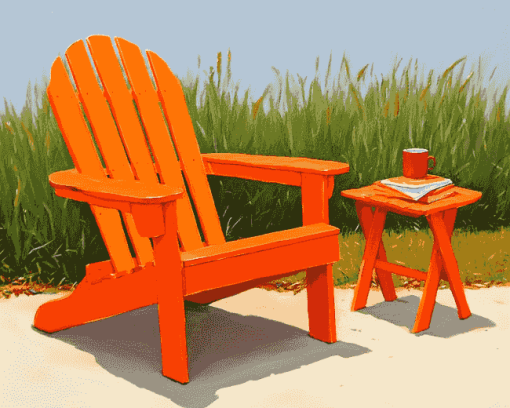 Orange Adirondack Chair Diamond Painting