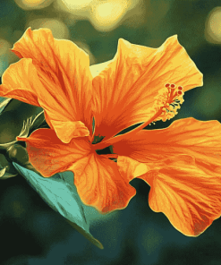 Orange Blossom Hibiscus Diamond Painting