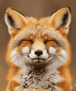 Orange Fox Cubs Diamond Painting