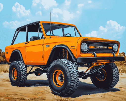 Orange International Scout Engines Diamond Painting