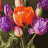 Orange Purple Tulip Blossoms Diamond Painting