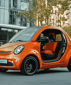 Orange Smart Car Diamond Painting