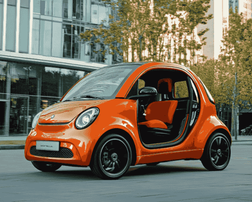 Orange Smart Car Diamond Painting