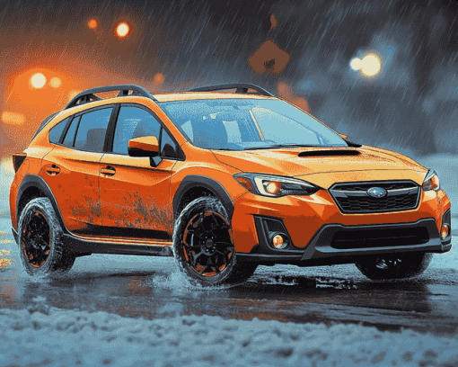 Orange Subaru Crosstrek Adventure Diamond Painting