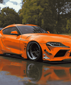 Orange Toyota Supra Mk4 Legend Diamond Painting