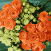 Orange and Green Rose Bouquets Diamond Painting