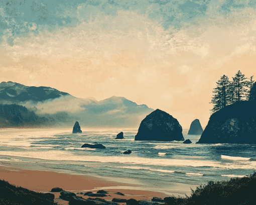 Oregon Beaches Diamond Painting