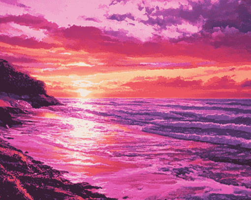 Oregon Coast Sunset Diamond Painting