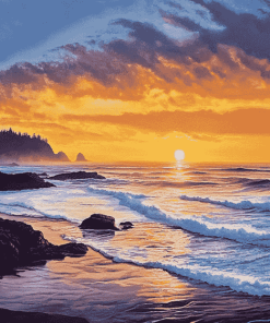 Oregon Coast Sunset Diamond Painting