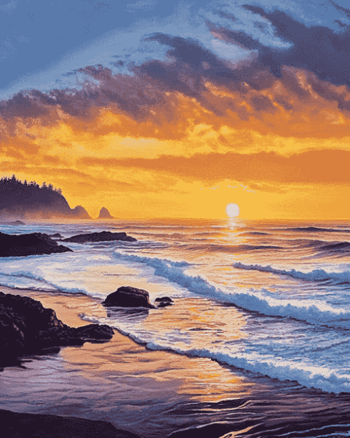 Oregon Coast Sunset Diamond Painting