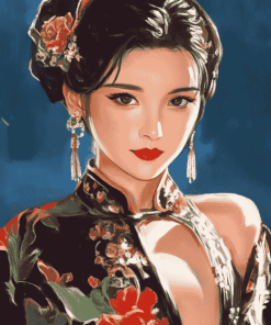 Oriental Lady Women Diamond Painting