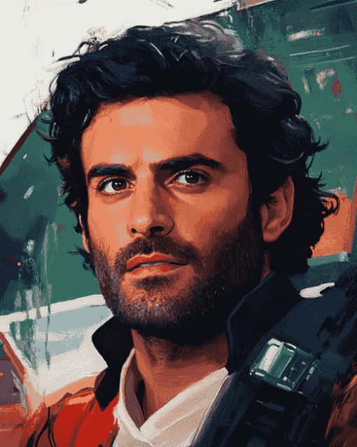 Oscar Isaac in Colorful Diamond Painting