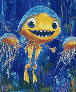 Oscar and Jellyfish Adventure Diamond Painting