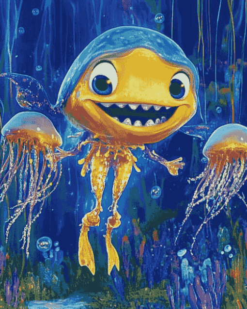 Oscar and Jellyfish Adventure Diamond Painting