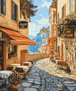 Outdoor Cafe Streets Diamond Painting