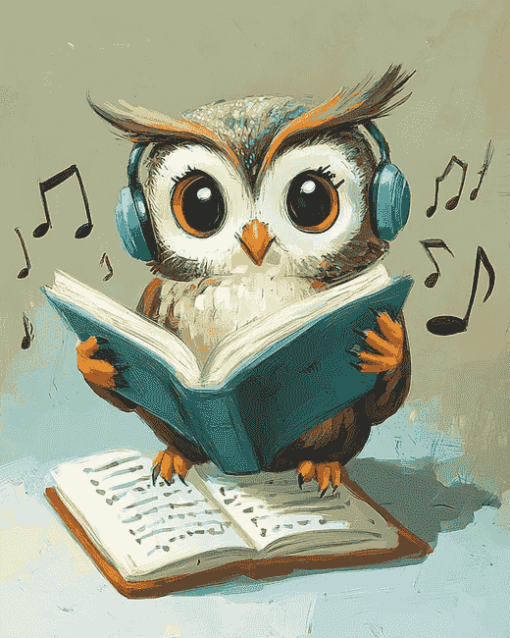 Owl Music Lovers Diamond Painting