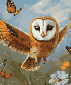 Owls and Butterflies Diamond Painting