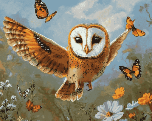 Owls and Butterflies Diamond Painting