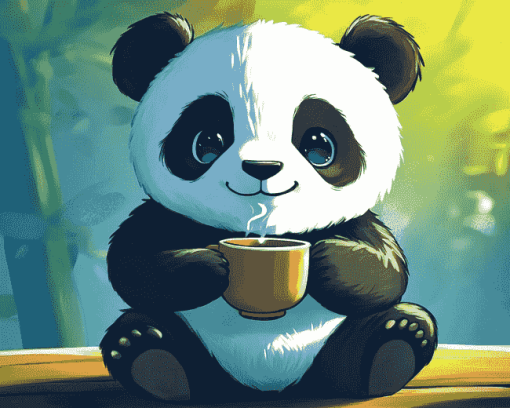 Panda Bear Cartoon Diamond Painting