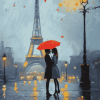 Paris Romance in the Rain Diamond Painting