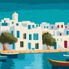 Paros Greece Cityscape Diamond Painting