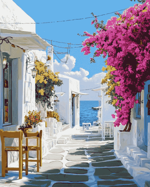 Paros Island Alleys Diamond Painting