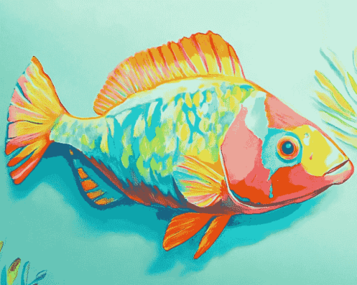 Parrot Fish Diamond Painting Art