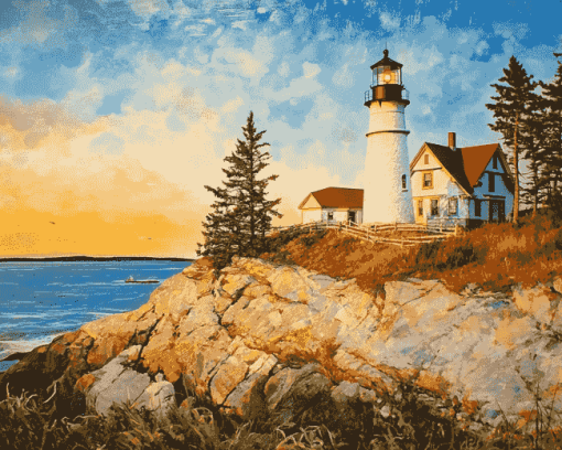 Pemaquid Point Lighthouse Diamond Painting